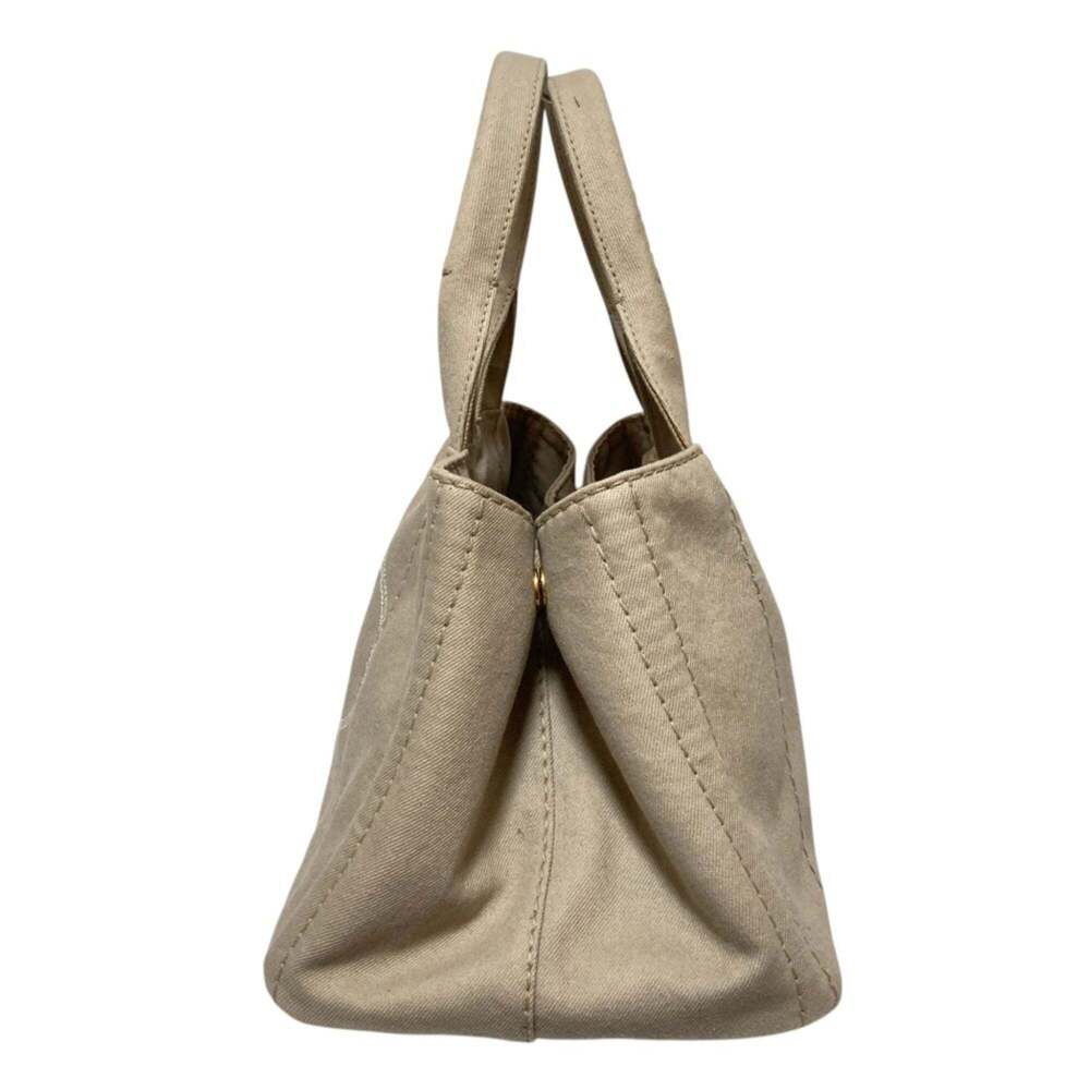 PRADA Canapa Denim Tote Bag B1877B Beige Women's - Picture 2 of 15